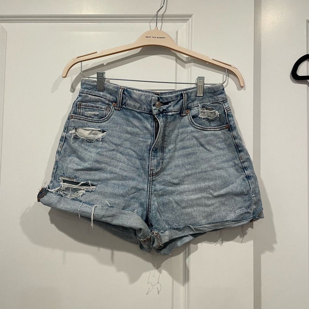 American Eagle Outfitters Blue Jean Shorts Distressed Style